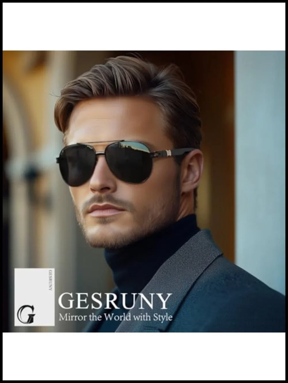 Polarized Aviator Sunglasses - UV Protection, Flexible TR90